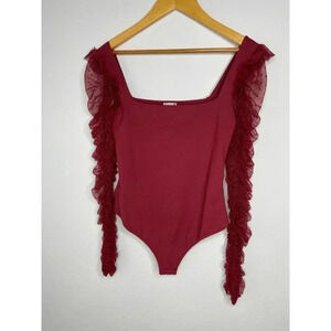 Intimately by Free People Must be love bodysuit wine size S